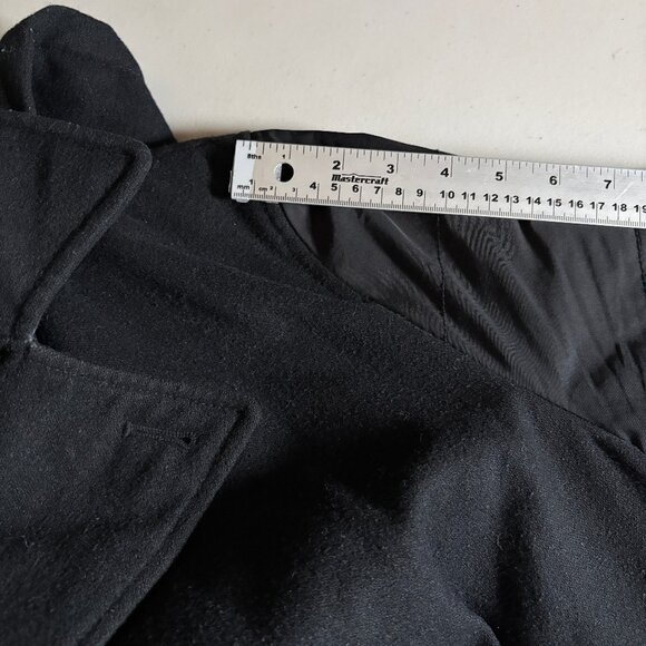 John Varvatos USA Wool Blend Hooded Peacoat Jacket - Men's Size L - Black - Picture 13 of 15